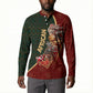 African Safari Animals Christmas Sleigh Button Sweatshirt Festive Wildlife Tribal Pattern Santa Sleigh