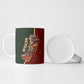 African Safari Animals Christmas Sleigh Ceramic Mug Festive Wildlife Tribal Pattern Santa Sleigh