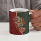 African Safari Animals Christmas Sleigh Ceramic Mug Festive Wildlife Tribal Pattern Santa Sleigh