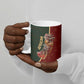 African Safari Animals Christmas Sleigh Ceramic Mug Festive Wildlife Tribal Pattern Santa Sleigh