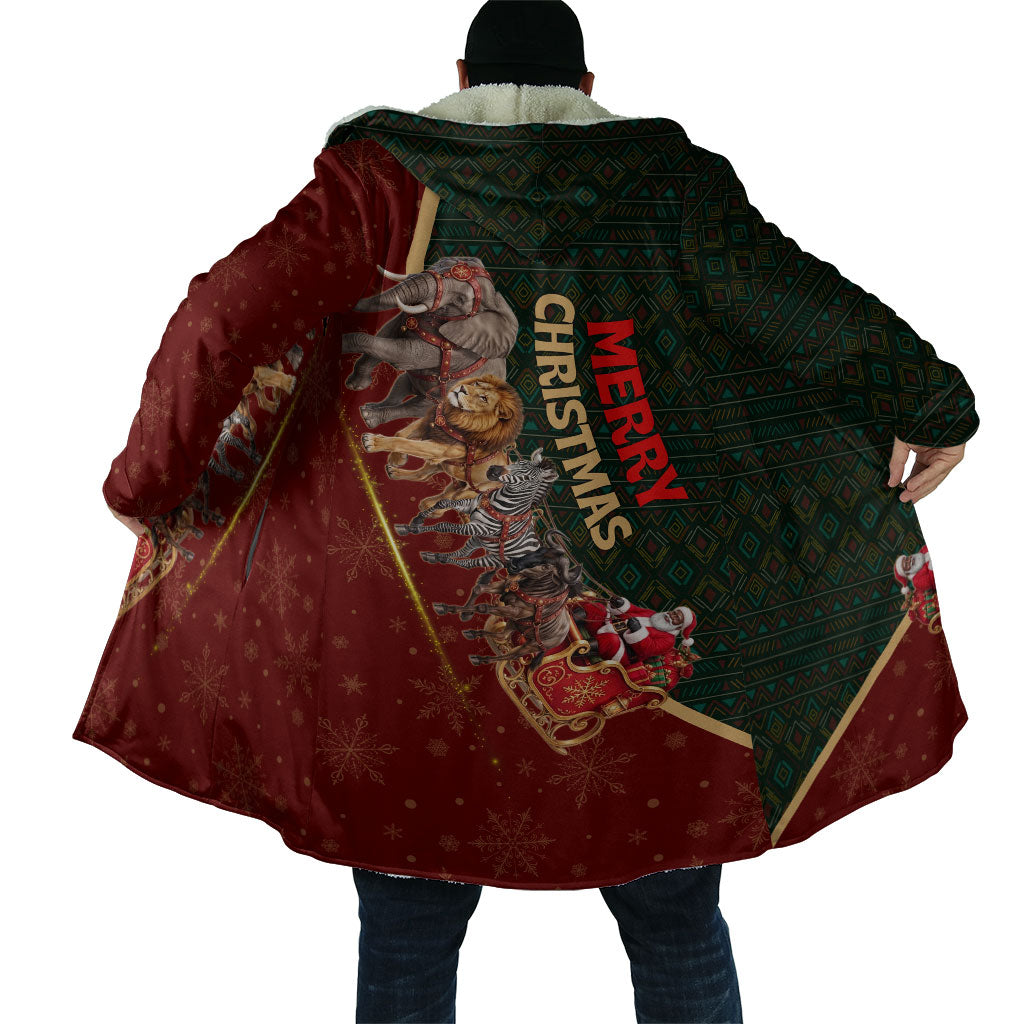African Safari Animals Christmas Sleigh Cloak Festive Wildlife Tribal Pattern Santa Sleigh