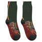 African Safari Animals Christmas Sleigh Crew Socks Festive Wildlife Tribal Pattern Santa Sleigh