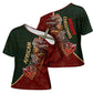 African Safari Animals Christmas Sleigh Cross Shoulder Shirt Festive Wildlife Tribal Pattern Santa Sleigh