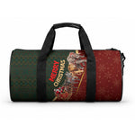 African Safari Animals Christmas Sleigh Duffle Bag Festive Wildlife Tribal Pattern Santa Sleigh
