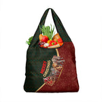 African Safari Animals Christmas Sleigh Grocery Bag Festive Wildlife Tribal Pattern Santa Sleigh
