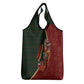 African Safari Animals Christmas Sleigh Grocery Bag Festive Wildlife Tribal Pattern Santa Sleigh