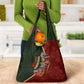 African Safari Animals Christmas Sleigh Grocery Bag Festive Wildlife Tribal Pattern Santa Sleigh