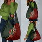 African Safari Animals Christmas Sleigh Grocery Bag Festive Wildlife Tribal Pattern Santa Sleigh