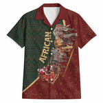 African Safari Animals Christmas Sleigh Hawaiian Shirt Festive Wildlife Tribal Pattern Santa Sleigh