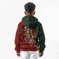 African Safari Animals Christmas Sleigh Kid Hoodie Festive Wildlife Tribal Pattern Santa Sleigh