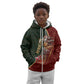 African Safari Animals Christmas Sleigh Kid Hoodie Festive Wildlife Tribal Pattern Santa Sleigh