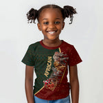 African Safari Animals Christmas Sleigh Kid T shirt Festive Wildlife Tribal Pattern Santa Sleigh