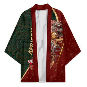African Safari Animals Christmas Sleigh Kimono Festive Wildlife Tribal Pattern Santa Sleigh