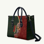 African Safari Animals Christmas Sleigh Leather Bag Festive Wildlife Tribal Pattern Santa Sleigh