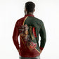 African Safari Animals Christmas Sleigh Long Sleeve Polo Shirt Festive Wildlife Tribal Pattern Santa Sleigh
