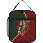 African Safari Animals Christmas Sleigh Lunch Bag Festive Wildlife Tribal Pattern Santa Sleigh
