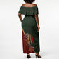 African Safari Animals Christmas Sleigh Off Shoulder Maxi Dress Festive Wildlife Tribal Pattern Santa Sleigh