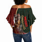 African Safari Animals Christmas Sleigh Off Shoulder Wrap Waist Top Festive Wildlife Tribal Pattern Santa Sleigh