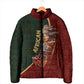 African Safari Animals Christmas Sleigh Padded Jacket Festive Wildlife Tribal Pattern Santa Sleigh