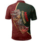 African Safari Animals Christmas Sleigh Polo Shirt Festive Wildlife Tribal Pattern Santa Sleigh