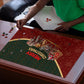 African Safari Animals Christmas Sleigh Puzzle Festive Wildlife Tribal Pattern Santa Sleigh