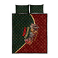 African Safari Animals Christmas Sleigh Quilt Bed Set Festive Wildlife Tribal Pattern Santa Sleigh