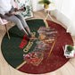 African Safari Animals Christmas Sleigh Round Carpet Festive Wildlife Tribal Pattern Santa Sleigh