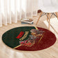 African Safari Animals Christmas Sleigh Round Carpet Festive Wildlife Tribal Pattern Santa Sleigh