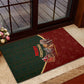 African Safari Animals Christmas Sleigh Rubber Doormat Festive Wildlife Tribal Pattern Santa Sleigh
