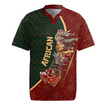 African Safari Animals Christmas Sleigh Rugby Jersey Festive Wildlife Tribal Pattern Santa Sleigh