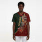 African Safari Animals Christmas Sleigh Scrub Top Festive Wildlife Tribal Pattern Santa Sleigh