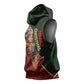 African Safari Animals Christmas Sleigh Sleeveless Hoodie Festive Wildlife Tribal Pattern Santa Sleigh