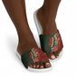 African Safari Animals Christmas Sleigh Slide Sandals Festive Wildlife Tribal Pattern Santa Sleigh