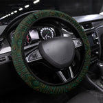 African Safari Animals Christmas Sleigh Steering Wheel Cover Festive Wildlife Tribal Pattern Santa Sleigh