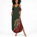 African Safari Animals Christmas Sleigh Summer Maxi Dress Festive Wildlife Tribal Pattern Santa Sleigh