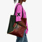 African Safari Animals Christmas Sleigh Tote Bag Festive Wildlife Tribal Pattern Santa Sleigh