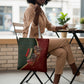 African Safari Animals Christmas Sleigh Tote Bag Festive Wildlife Tribal Pattern Santa Sleigh