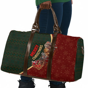 African Safari Animals Christmas Sleigh Travel Bag Festive Wildlife Tribal Pattern Santa Sleigh