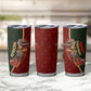 African Safari Animals Christmas Sleigh Tumbler Cup Festive Wildlife Tribal Pattern Santa Sleigh