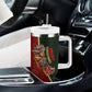 African Safari Animals Christmas Sleigh Tumbler With Handle Festive Wildlife Tribal Pattern Santa Sleigh