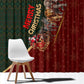 African Safari Animals Christmas Sleigh Window Curtain Festive Wildlife Tribal Pattern Santa Sleigh