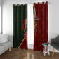 African Safari Animals Christmas Sleigh Window Curtain Festive Wildlife Tribal Pattern Santa Sleigh