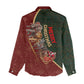 African Safari Animals Christmas Sleigh Women Casual Shirt Festive Wildlife Tribal Pattern Santa Sleigh