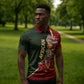 African Safari Animals Christmas Sleigh Zipper Polo Shirt Festive Wildlife Tribal Pattern Santa Sleigh