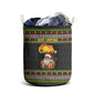 African Safari Black Santa Christmas Laundry Basket Ugly Pattern Sunset Baobab Tree Africa Map