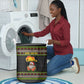 African Safari Black Santa Christmas Laundry Basket Ugly Pattern Sunset Baobab Tree Africa Map