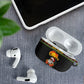 African Safari Black Santa Christmas AirPods Case Ugly Pattern Sunset Baobab Tree Africa Map