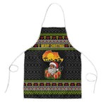 African Safari Black Santa Christmas Apron Ugly Pattern Sunset Baobab Tree Africa Map