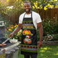African Safari Black Santa Christmas Apron Ugly Pattern Sunset Baobab Tree Africa Map