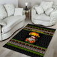 African Safari Black Santa Christmas Area Rug Ugly Pattern Sunset Baobab Tree Africa Map